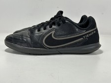 NIKE Jr Tiempo Legends 9 Indoor Soccer Shoes, Black/Iron Gray, Sz 5Y
