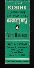 1940s? Reis & Safran Clothiesr & Haberdashers Van Heusen Shirts White Plains NY