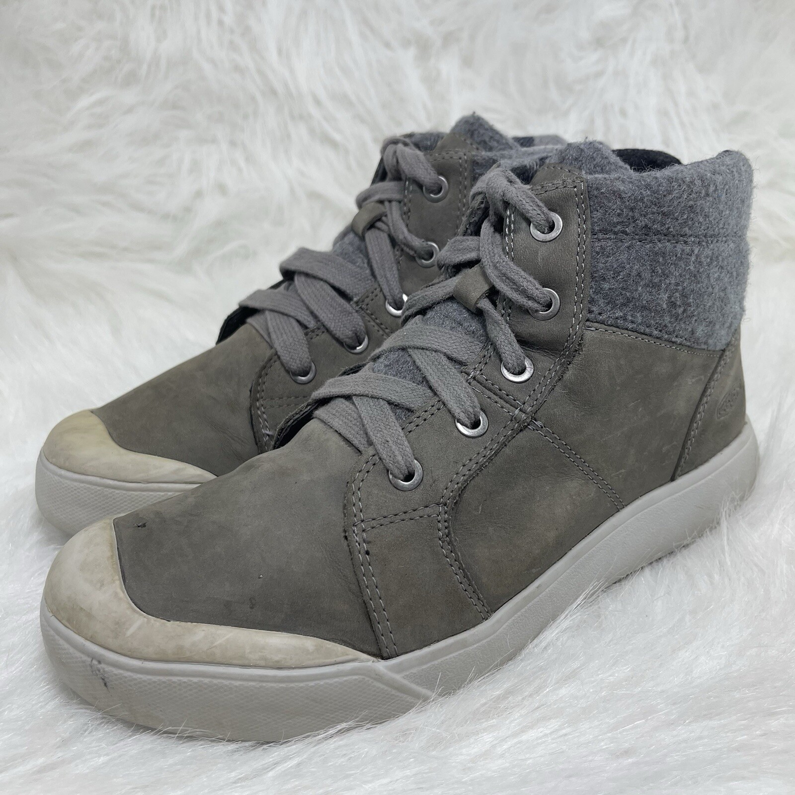 Scarpe KEEN donna 7 Elena Mid sneakers grigio pelle stringate casual 1022034