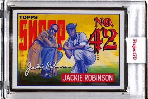 2021 TOPPS PROJECT 70 #573 JACKIE ROBINSON BY SNOOP DOGG AP SILVER FRAME 03/51