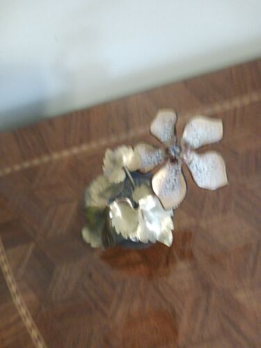 Handmade Brass And Copper Flower Sculpture - Picture 1 of 7