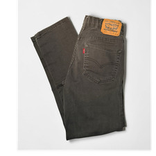 Levi's 502 Youth Regular Taper Black Jeans Size 12 REG W26 L26 Stretch Denim
