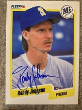 Fleer 1990 Randy Johnson #518 Seattle Mariners Autographed Baseball Trading Card