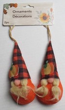 New Set of 2 Gnome Fall Ornaments