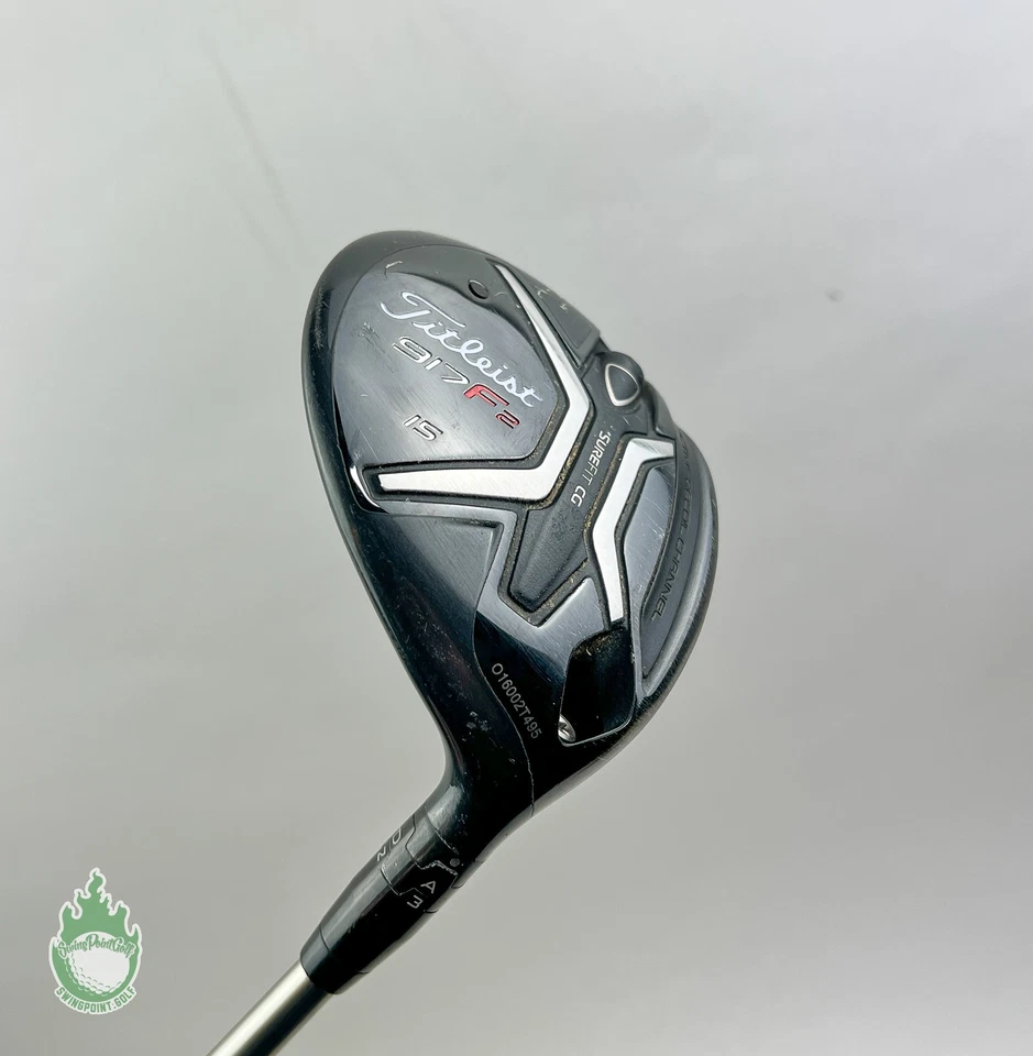 Taco de golfe Tour Issue Titleist 917 F2 Fairway 3 madeira 15* TP-8 TX grafite rígido - Imagem 2 de 4