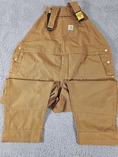 Carhartt Duck Bib Overall Mens 54x30 Brown R01-M Relaxed Fit Workwear Canvas