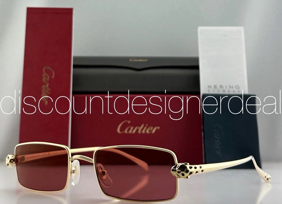 Cartier Dark Red Sunglasses with Silver Accent barely used VINTAGE CARTIER GINGER 45MM PLATINE GRADIENT LENSES  main image 4