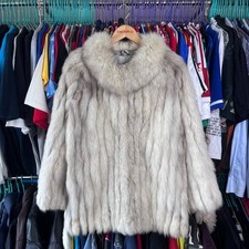 Vintage Luxury Saga Fox Silver Label Fur Coat Size 14