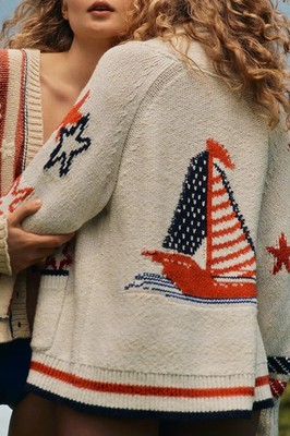 Anthropologie Maeve Sailboat Cardigan