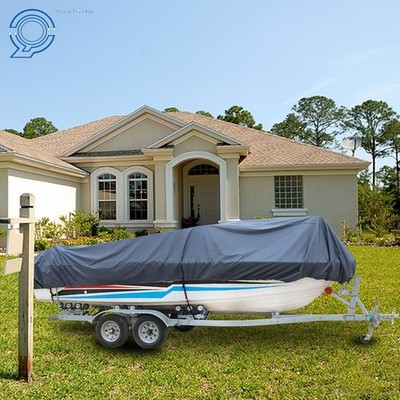 V-Hull Runabouts Trailerable Waterproof Boat Cover L 14-24ft  600D W 90''-102''
