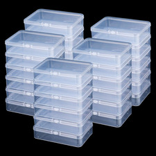 30 Pcs Clear Plastic Beads Storage Containers Box with Lids Mini Square Small