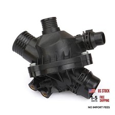Engine Coolant Thermostat Assembly Compatible with BMW White Upgrade Aluminum 