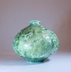 Isak Isaksson Green Ceramic Vase Crystalline Glaze Contemporary Artist