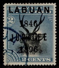 NORTH BORNEO - Labuan QV SG84, 2c black & blue, FINE USED. Cat &pound;38.