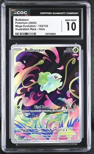 2025 Pokemon Mega Evolution Illus. Rare Holo Bulbasaur #133/132 CGC 10