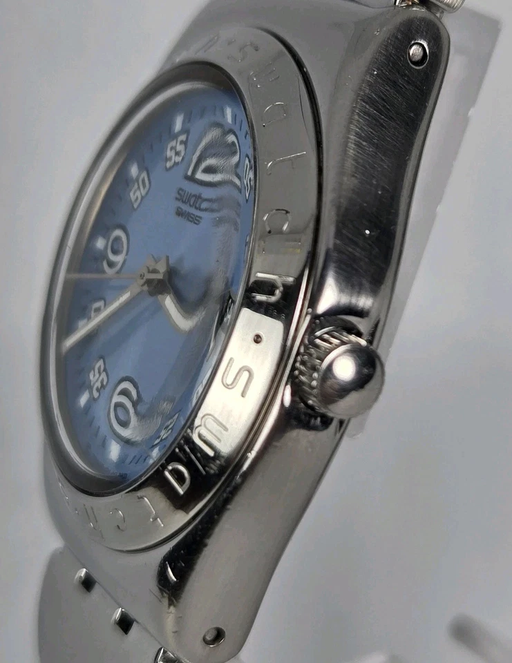 SWATCH IRONY SWISS MADE WOMEN'S STAINLESS STEEL 32mm WATER RESISTANT BLUE DIAL  - Image 2 of 4