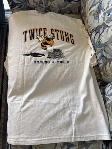 Georgia Tech Football T-shirt 90s Georgia Tech 51 Georgia 48 New With Tags