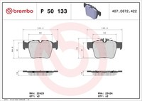 Brembo P 50 133 Bremsbelagsatz, Scheibenbremse For MERCEDES-BENZ MERCEDES-BENZ (