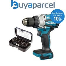 Makita DHP489Z 18v LXT Brushless Combi Hammer Drill Metal Chuck + 30PC Drill Set