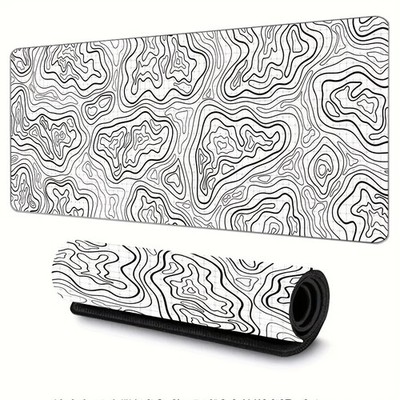 40*90cm 1 Large White Mouse Pad with Terrain Pattern, Gaming E-sports Thickened
