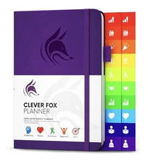 Clever Fox Purple Undated Weekly & Monthly Planner Organizer Calendar NEW