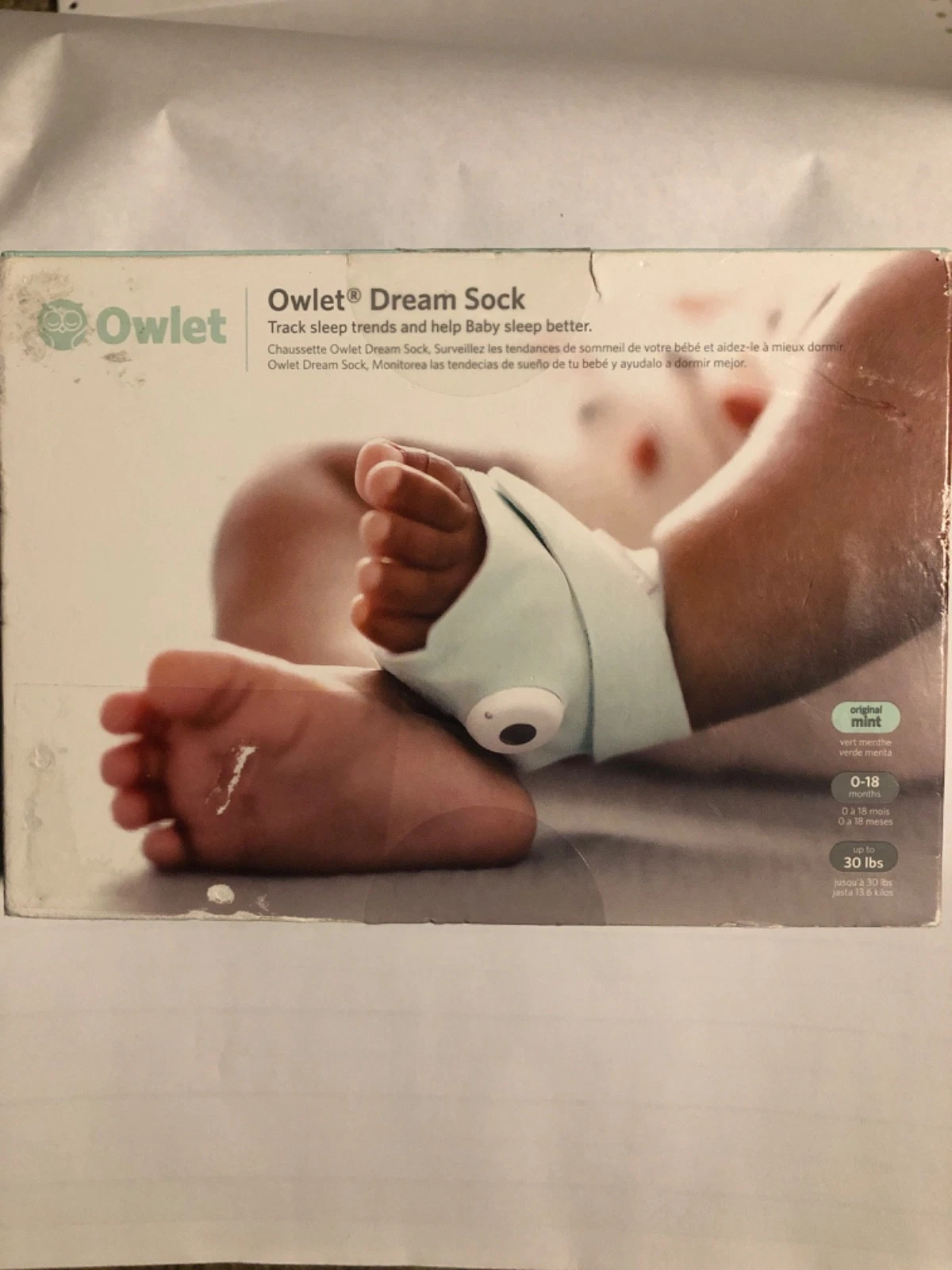 Owlet Dream Sock track sleep trends & help baby sleep better original mint color