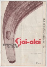 2 of 2 Vintage 1982 Hartford Jai-Alai Evening Programs.