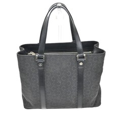 CELINE C Macadam Hand Bag Canvas Leather Black SHW Italy 02TA480