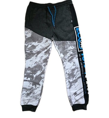 Ecko Unltd Men's Sweatpants Marble Coloblock Panel Stitched Fleece Jogger