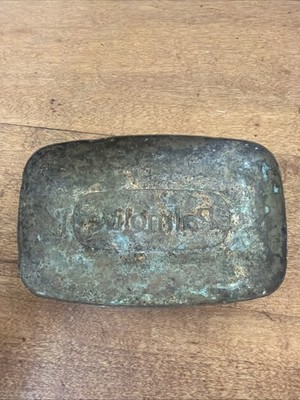Vtg Heavy Brass Palmolive Soap Bar Mold Advertising Hygene Hand Soap