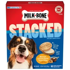 Milk Bone Stacked Dog Biscuits, Molasses & Peanut Butter Flavor, 10 Oz