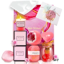 Spa Gift Basket for Women -Birthday Relaxation Set with Bath Essentials Self Car