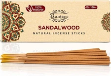Raajsee Sandalwood Incense Sticks 100 Gm Pack-100% Pure Organic 