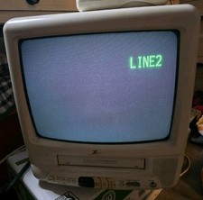 Zenith TVBR1330W 13" TV/VCR Combo VHS White Front Inputs Retro Gaming W/ Remote