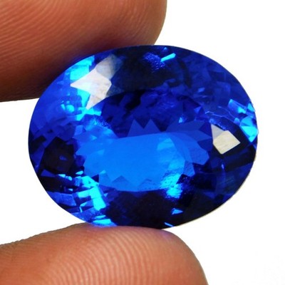 D' Block Natural Tanzanite 20.00 Ct Blue Oval Cut Certified Loose Gemstone