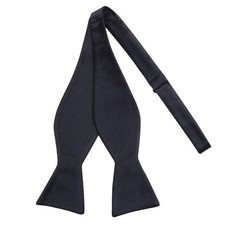 iHomor 100 Silk Mens Bowtie Self Tie Bow Tuxedo Large, Black