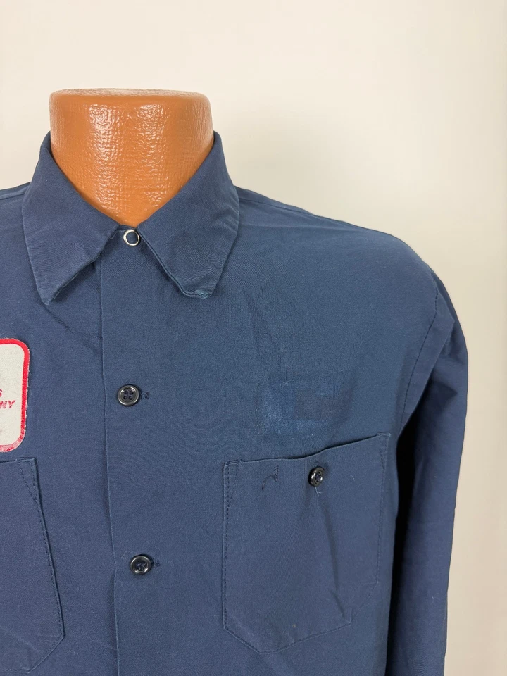 Camisa de Trabajo Mecánico Vintage Años 80 Mediana Alta National Engines Parts Company EE. UU. Foto 3 de 4
