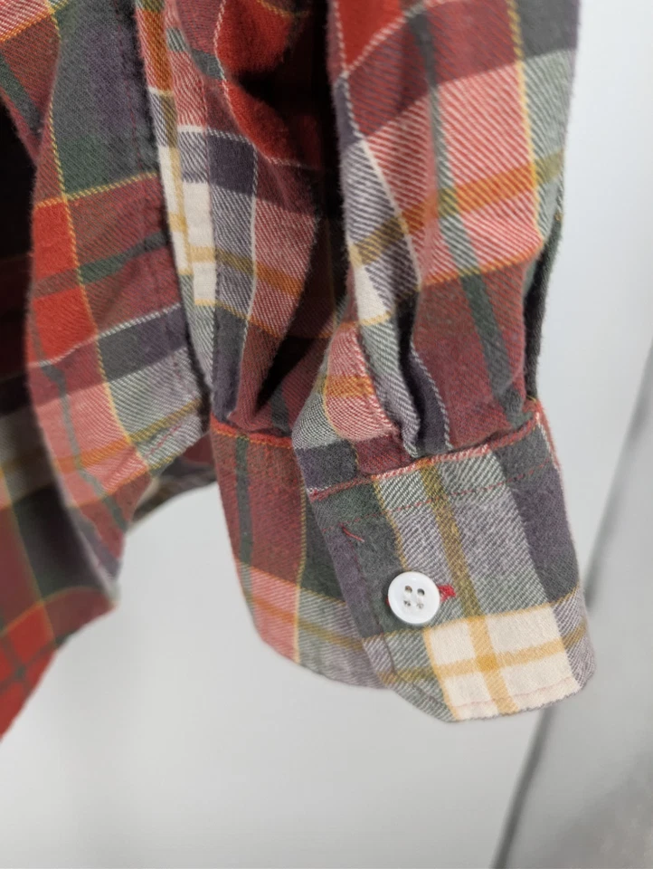 Band Of Outsiders Soft Cotton Flannel Check Asymmetric Back Shirt USA LA Sz 3 42 - Image 4 of 4