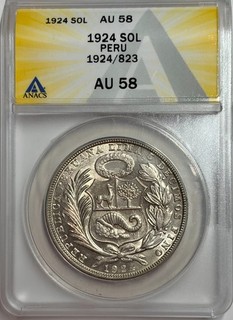 Peru: 1924/823 Sol ANACS AU58