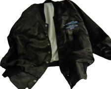 Hartwell Railroad Union jacket 1980s snap satin United transportation black XL