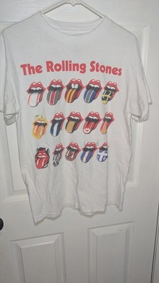 The Rolling Stones 2015 Zip Code Tour White T-Shirt Size Medium