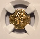 1871 Round Liberty California Gold Half Dollar Coin BG-1011 NGC AU Details Bent