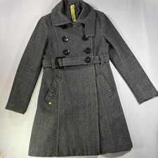 Soia & Kyo Coat Women S Gray Herringbone Long...