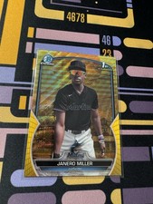 Janero Miller 2023 Bowman Chrome Yellow Orange Vapor Refractor /75 1st #BCP-184