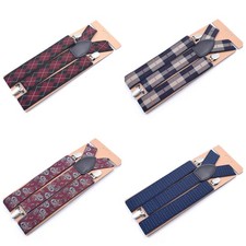 35mm Y-shaped Adult 3-clips Men's Braces Elastic Adjustable Suspenders Suit