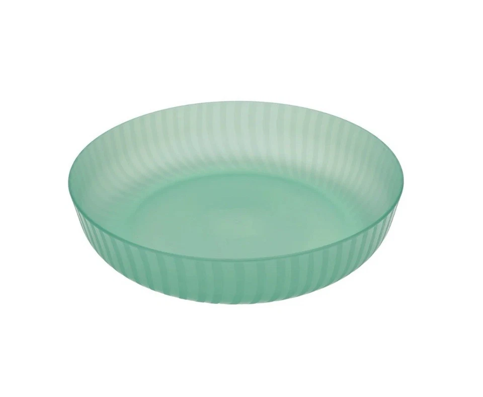 Set of 4 | MAINSTAYS Plastic 42oz Dinner Bowls, Round Swirl Translucent • Green - Image 3 of 4