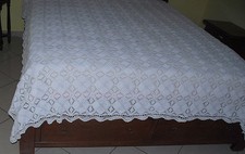 Copriletto matrimoniale all’uncinetto• 240x235 •Cotone • Vintage
