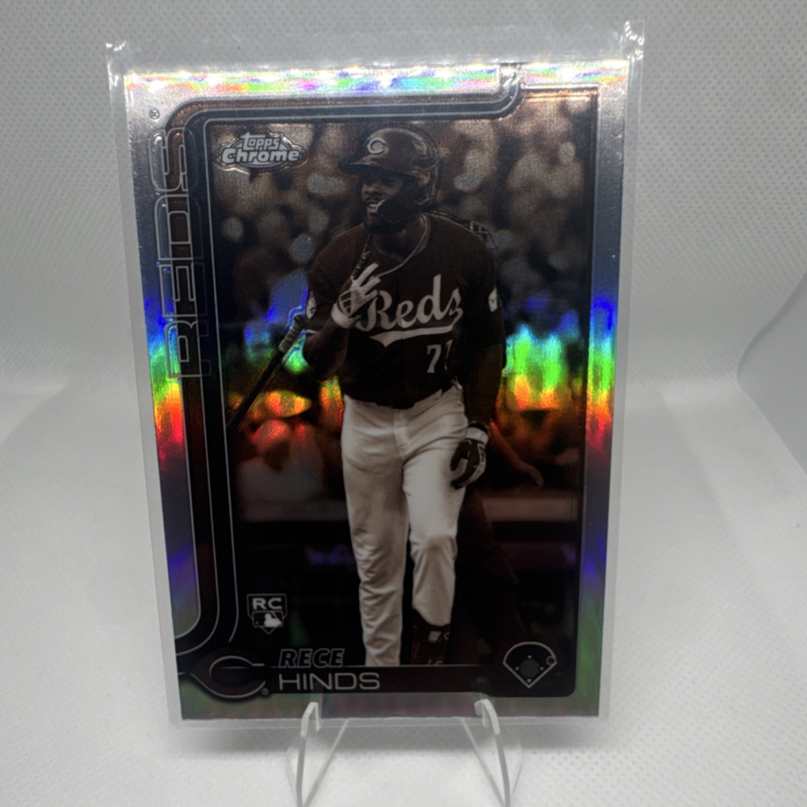 2025 Topps Chrome Rece Hinds #253 Cincinnati Reds Rookie Negative Refractor