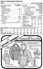 Men's Fairbanks Pullover Coat Jacket #124 Sewing Pattern (Pattern Only) gp124