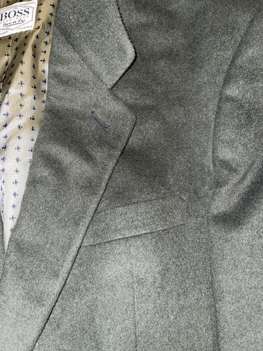 Mens VTG Hugo Boss Twenty Italy Green Wool Angora Sport Coat Blazer Jacket 42L - Picture 3 of 11